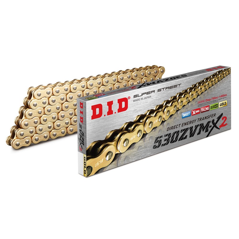 530ZVM-X2 x 120ZB G&G X'Ring solid bush chain w/ ZJ rivet link DID (530ZVMX2120G)