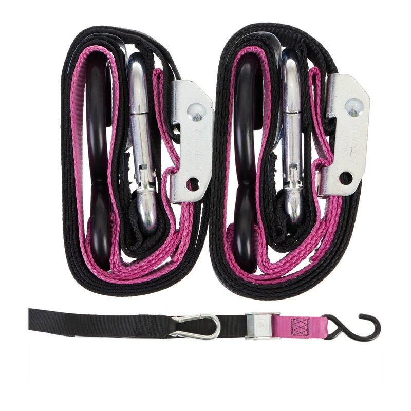 GORILLAS GRIP TIE DOWN 38MM S/HK BLK/LAVENDER/PINK LOOP