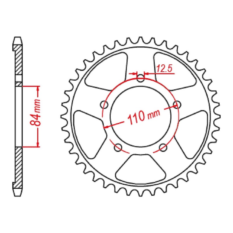 MTX 1225 Steel Rear Sprocket #520 (11-1225)