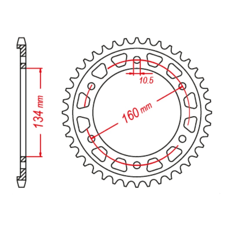 MTX 1317 Steel Rear Sprocket #525 (11-1317)