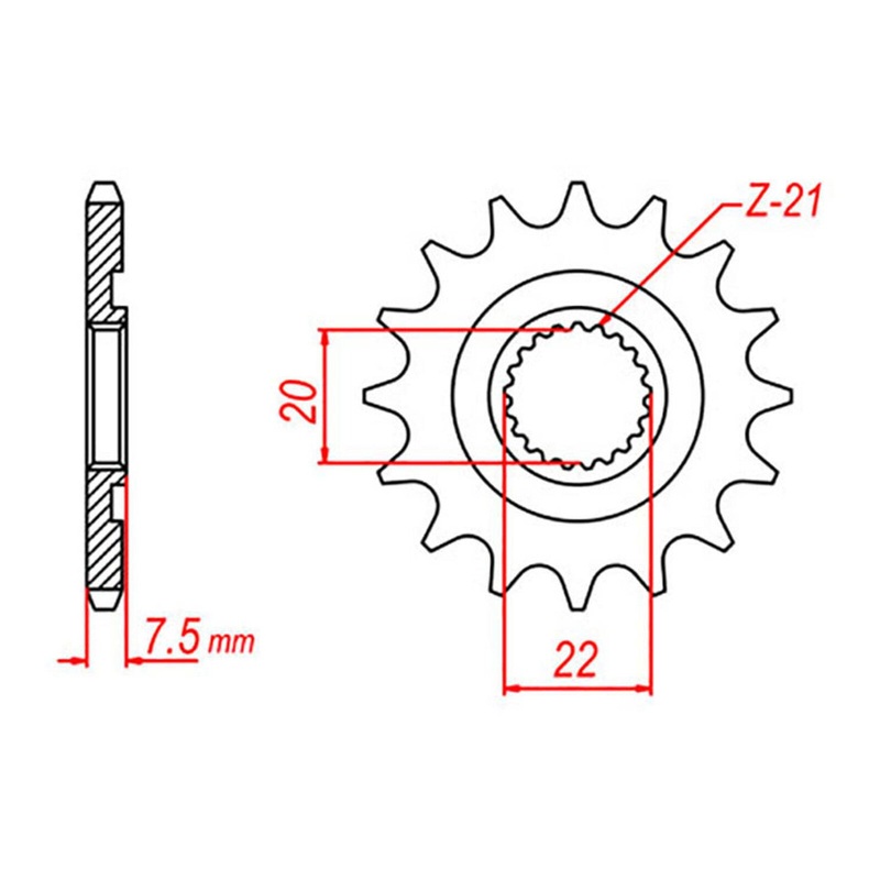 MTX 1323 Hornet Lightweight Steel Front Sprocket #520 (10B-KSR)