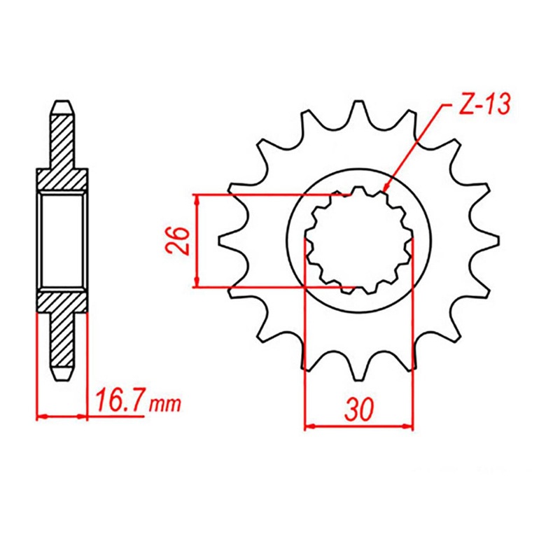 MTX 1370 Steel Front Sprocket #525 (10-MAS)