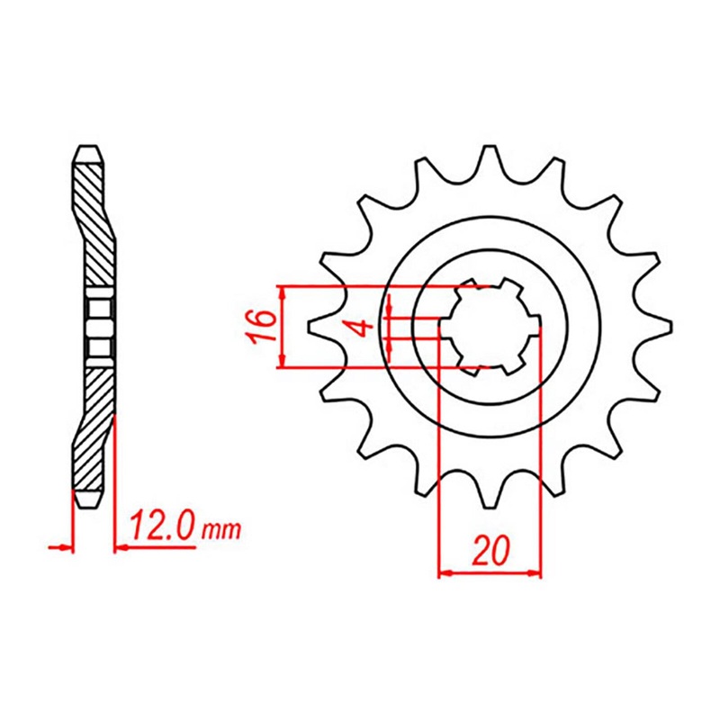 MTX 1606 Steel Front Sprocket #428 (10-382)