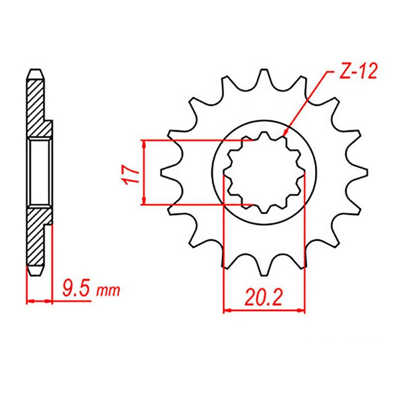 MTX 1907 Steel Front Sprocket #428 (10-KT5)
