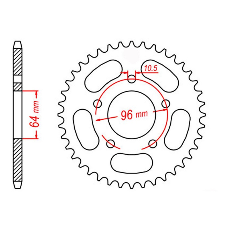 MTX 254 Steel Rear Sprocket #520 (11-KA2)