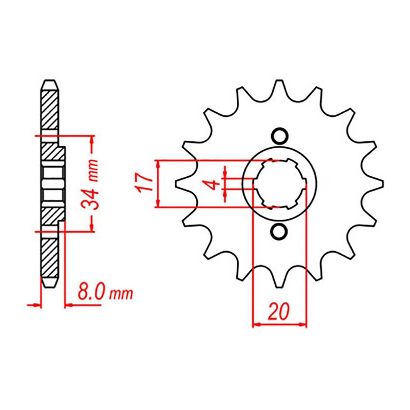 MTX 287 Steel Front Sprocket #520 (10-KL4)