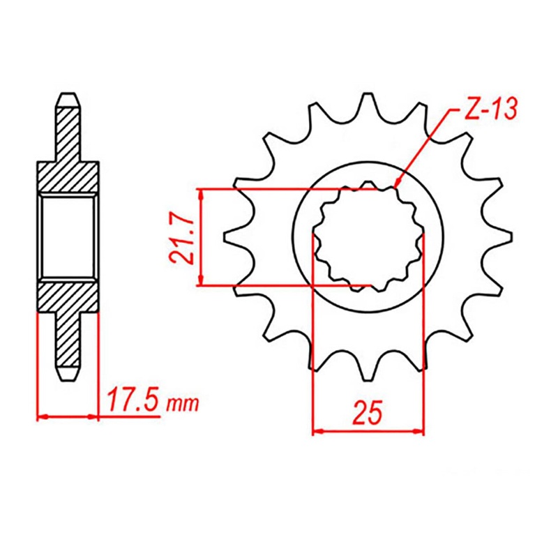 MTX 297 Steel Front Sprocket #525 (10-KY2)