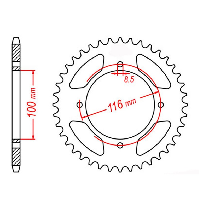 MTX 461 Steel Rear Sprocket #420 (11-207)