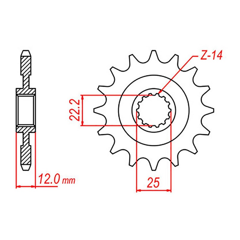 MTX 715 Steel Front Sprocket #520 (10-GG1)