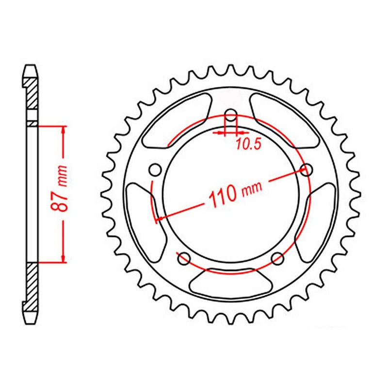 MTX 823 Steel Rear Sprocket #520 (11-01D)