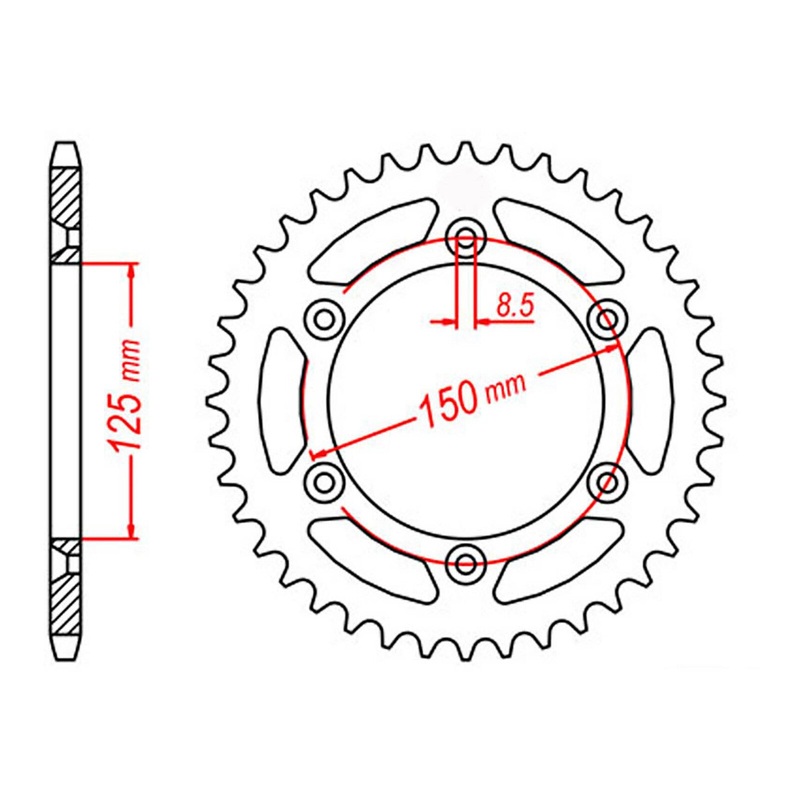 MTX 897 Steel Rear Sprocket #520 (11-KM1)
