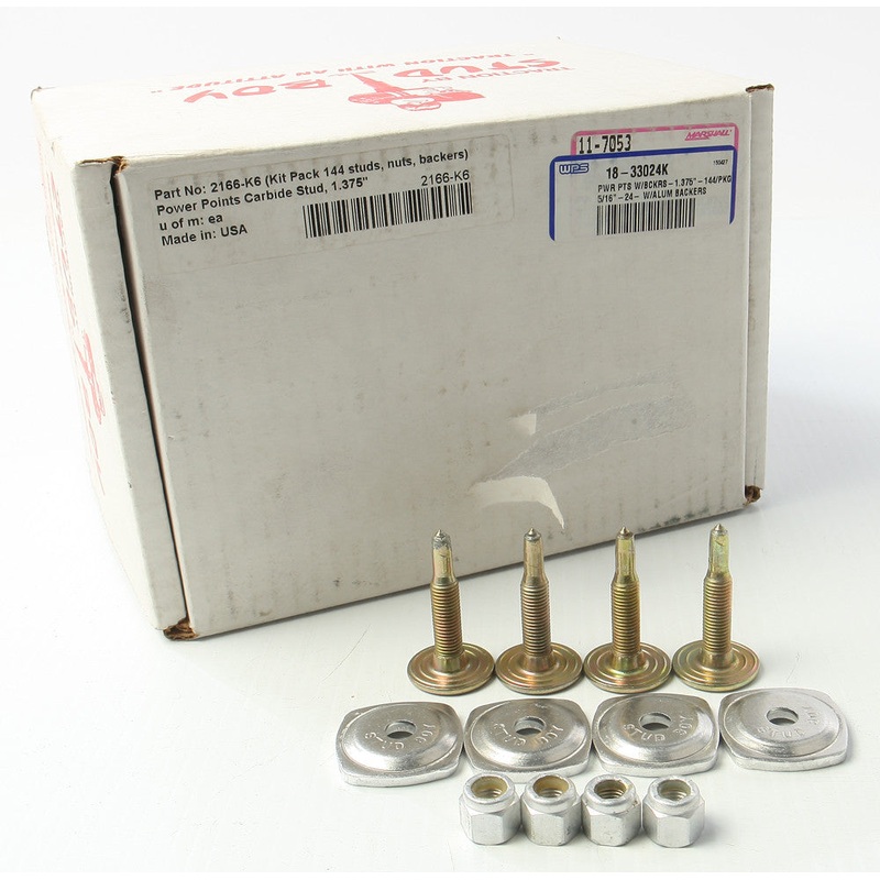 STUD BOY POWER POINT W/BACKERS 1.375"-144/PKG 5/16"-24 2166-K6