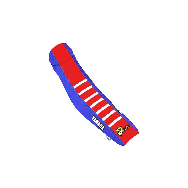 D'COR SEAT COVER BLUE/RED WHITE RIBS YZ250F D'COR Visuals Blue/White/Red Rib Seat Cover - 30-50-463