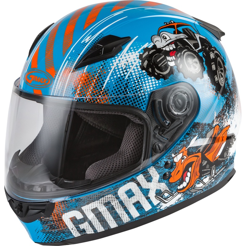 GMAX YOUTH GM-49Y BEASTS FULL-FACE HELMET BLUE/ORANGE/GREY YL G1498042