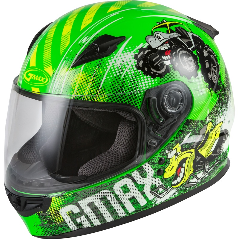 GMAX YOUTH GM-49Y BEASTS FULL-FACE HELMET NEON GREEN/HI-VIS YS G1498670