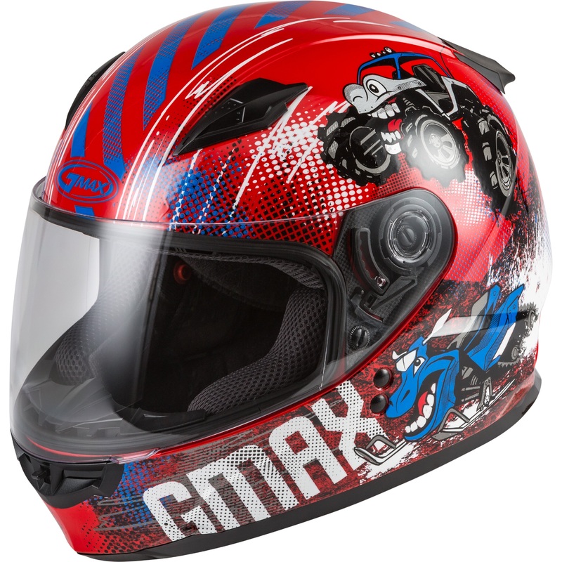 GMAX YOUTH GM-49Y BEASTS FULL-FACE HELMET RED/BLUE/GREY YL G1498372