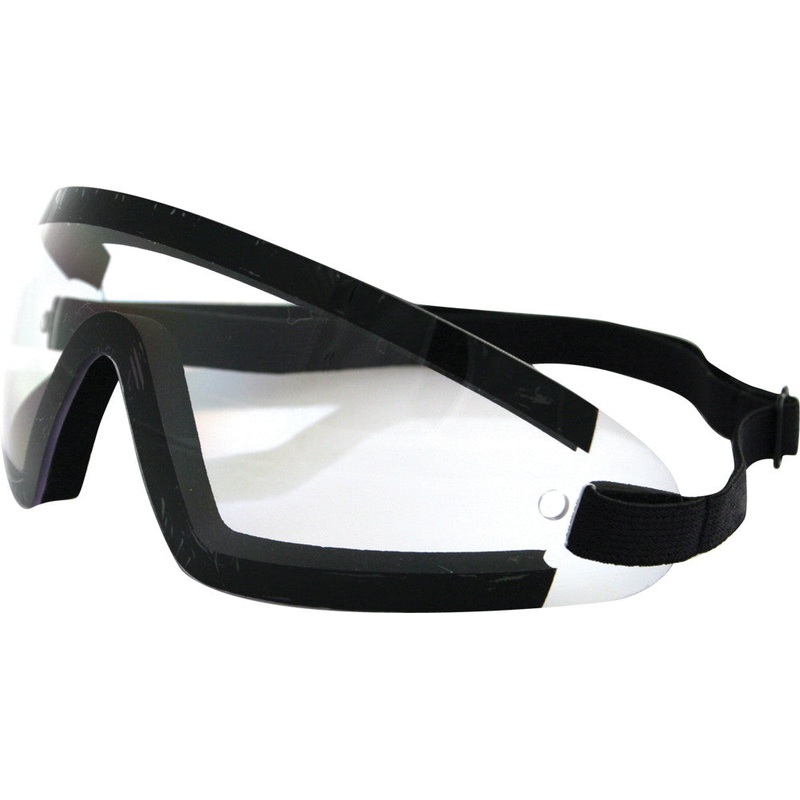 BOBSTER WRAP AROUND SUNGLASSES BLACK W/CLEAR LENS BW201C