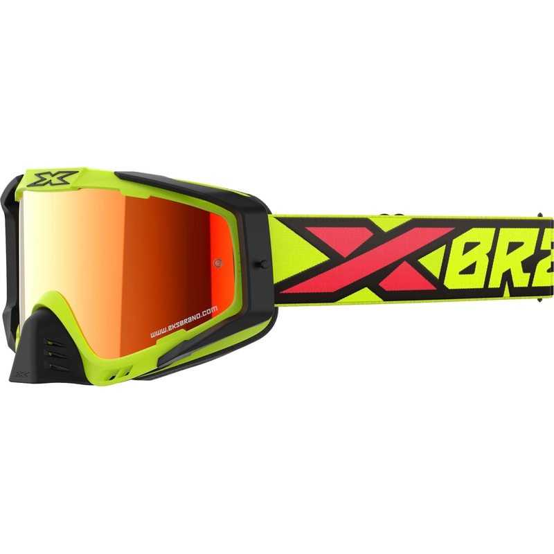 EKS BRAND OUTRIGGER FLO YELLOW/BLACK/FIRE RED MIRROR 067-60160