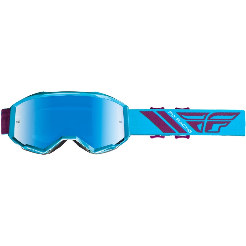 FLY RACING ZONE GOGGLE BLUE/PORT W/BLUE MIRROR LENS W/POST FLA-015