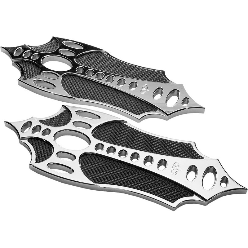 PREC. BILLET FLOORBOARDS RIDER BAD AXE CHROME BAX-410-ALL-CHR