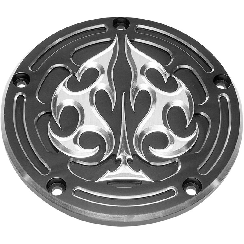PREC. BILLET DERBY COVER ACE'S WILD BLACK ACE-230-5H-BLK