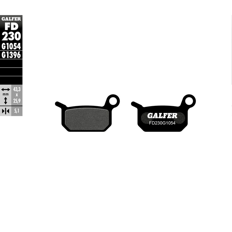 GALFER BRAKE PADS SEMI METALLIC FD230G1054 FD230G1054