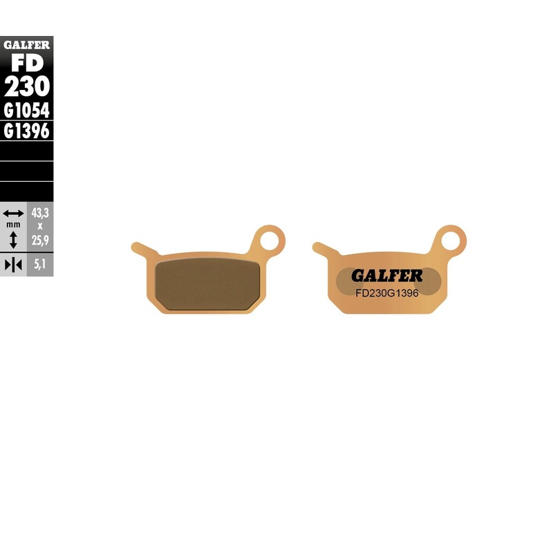 GALFER BRAKE PADS SINTERED FD230G1396 FD230G1396