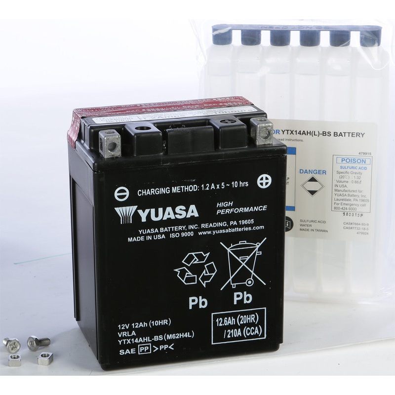 YUASA BATTERY YTX14AHL-BS MAINTENANCE FREE YUAM62H4L
