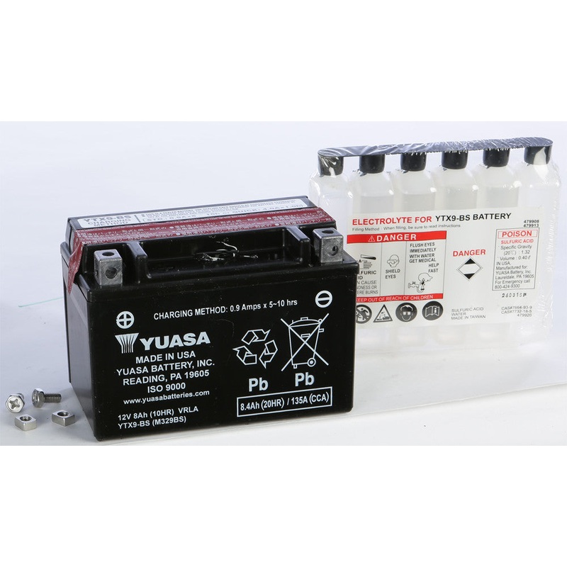 YUASA BATTERY YTX9-BS MAINTENANCE FREE YUAM329BS  (PLT-144)