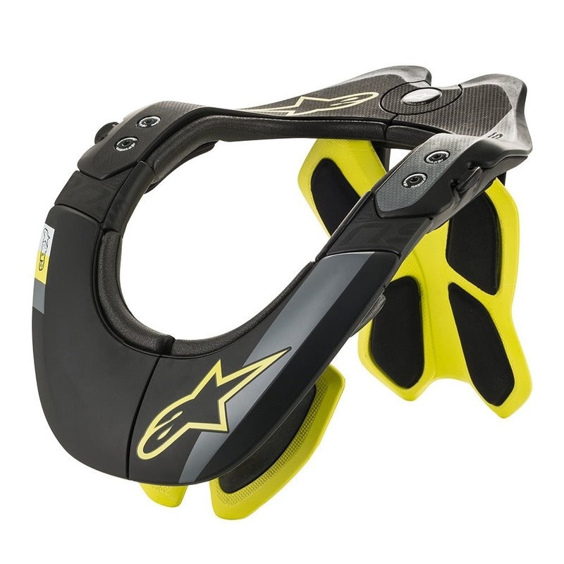 Alpinestars BNS Chin Plates - Black/Yellow Fluro