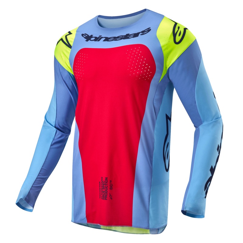 Alpinestars 2025 Racer Hollow Jersey - Light Blue/Yellow Fluo/Red Berry