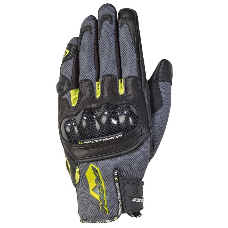 Ixon RS Rise Air Gloves - Grey/Black/Bright Yellow