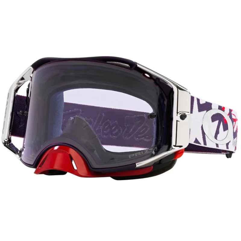 Oakley Airbrake MTB Troy Lee Designs Red White Blue Stars Goggles With Clear Lens