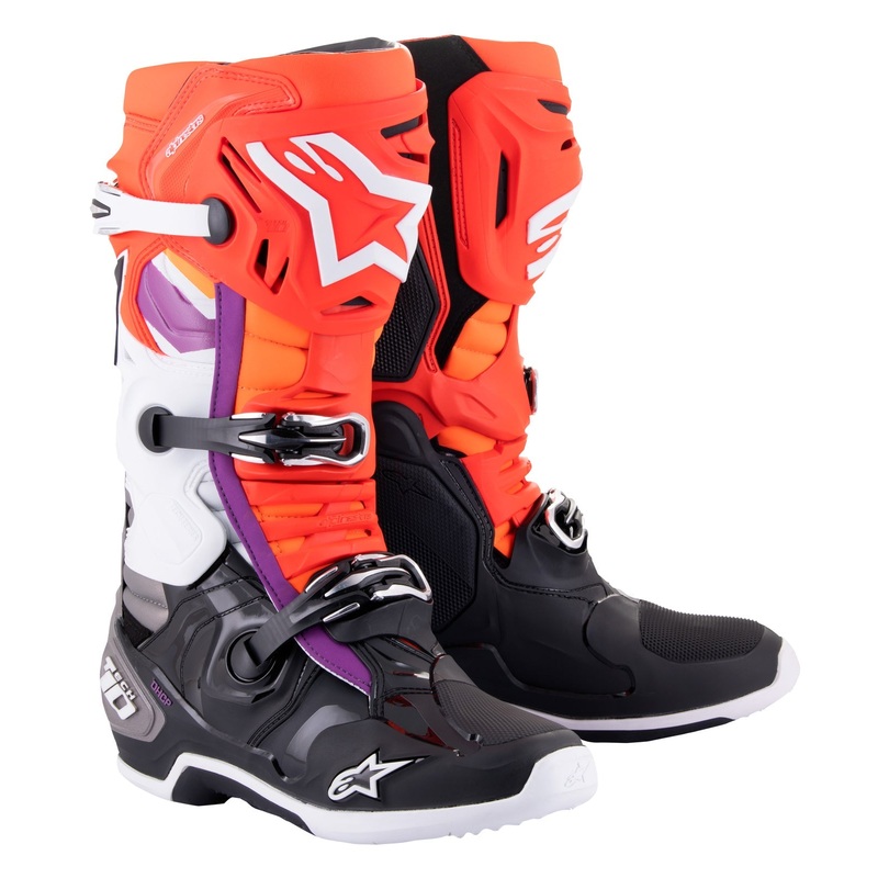Alpinestars Tech 10 Black/Fluro Red/Fluro Orange/White Boots