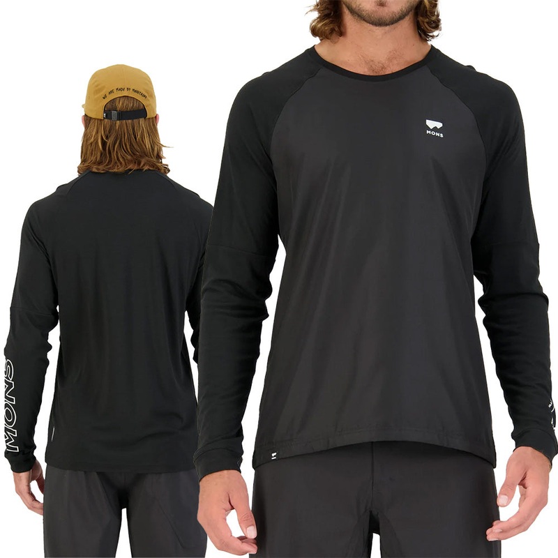 Mons Royale Tarn Wind Long Sleeve Mens Jersey - L - Black